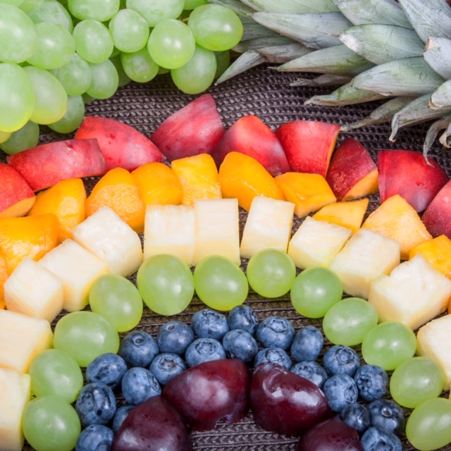 Eating the rainbow! Healthy eating includes plenty of colours.